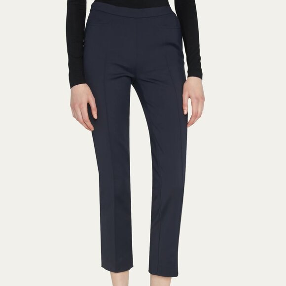 Akris Punto Size 14 Navy Franca Mid-Rise Cropped Pants - Picture 11 of 11